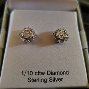 1/10cttw Diamond earrings in Sterling Silver